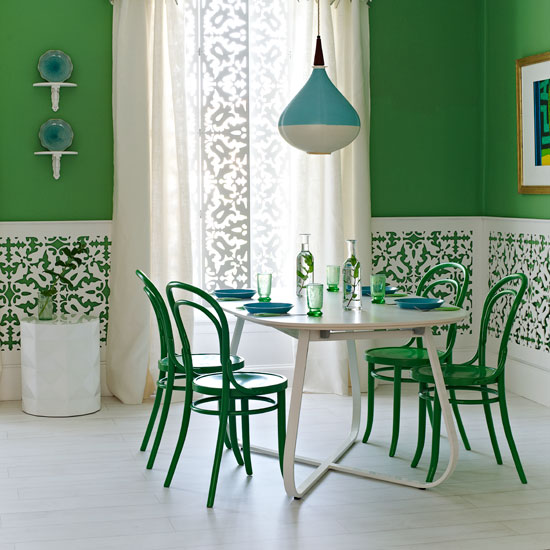 Bold green dining room | Dining room designs | image