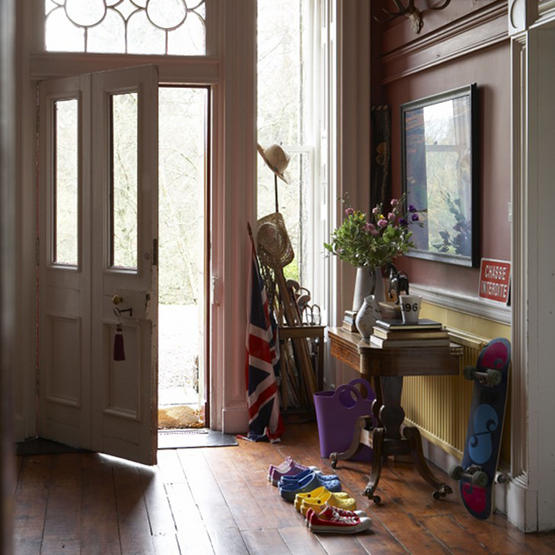 Traditional hallway with wooden floor | Hallway ideas | Flooring ...