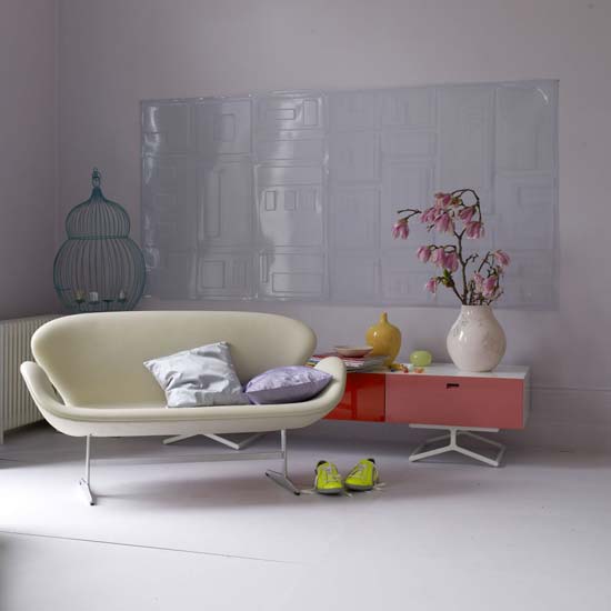 White and orange modern living room | Modern living rooms | Contemporary living rooms | PHOTO GALLERY | Housetohome.co.uk