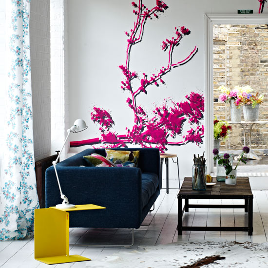 Pink wall stencils | Living room | Living rooms - best of 2010 | Living room design ideas | PHOTO GALLERY | Housetohome
