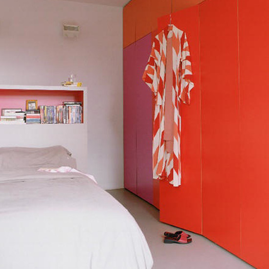 Bright orange bedroom