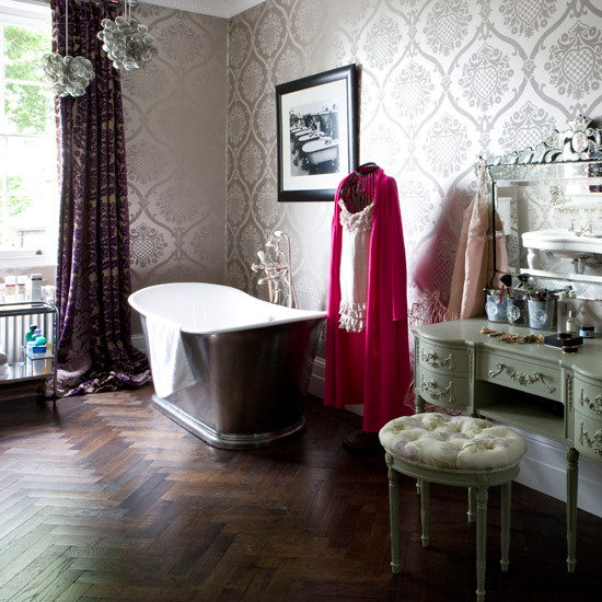 Warm wood Wooden flooring | Bathroom flooring | Bathroom designs | Bathroom tiles | image | Housetohome.co.uk