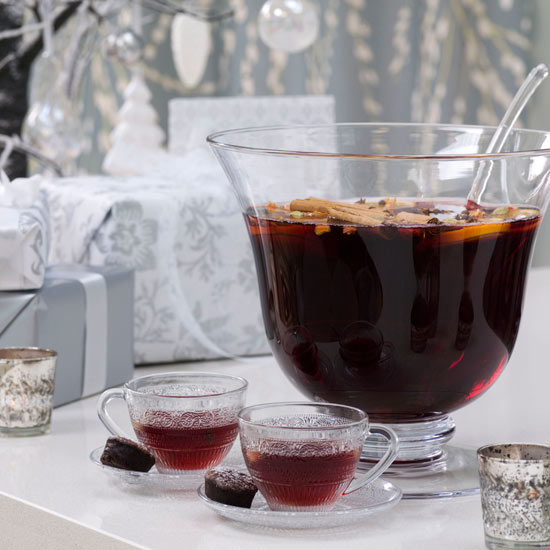 Seasonal drinks and snacks keep the New Year's party festive