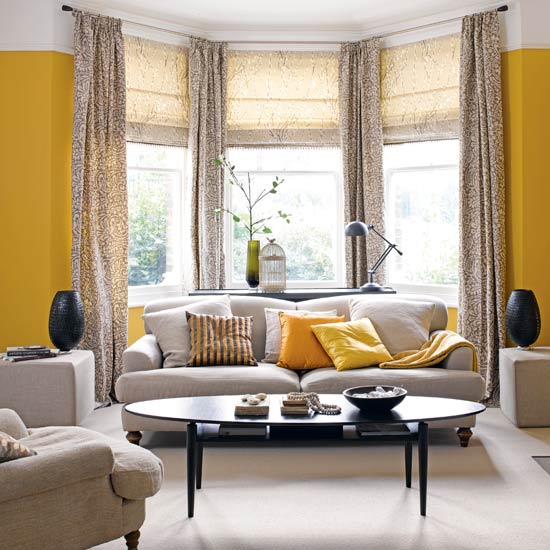 Zesty yellow living room with bay window | Traditional living rooms - 10 of the best | Traditional living rooms | Living room ideas | GALLERY | Housetohome