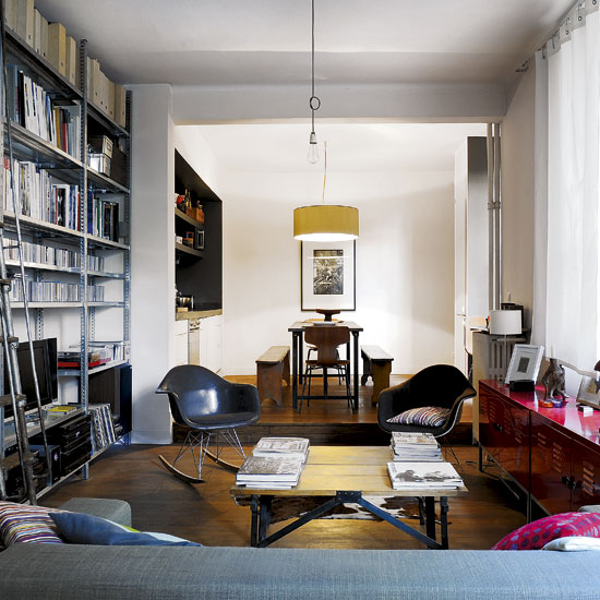 Narrow living room  Living room designs  Bookshelves  image 