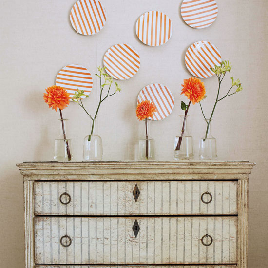 Striped dining room