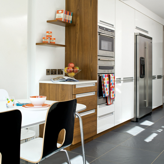 White and walnut kitchen | Kitchen designs - best of 2010 | kitchen ideas | kitchen-diners | PHOTO GALLERY