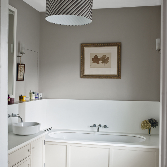 Pale grey bathroom with traditional fittings and fixtures  housetohome.co.uk