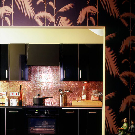 Modern black kitchen wallpaper | Kitchen wallpaper ideas | Kitchen wallpaper | PHOTO GALLERY
