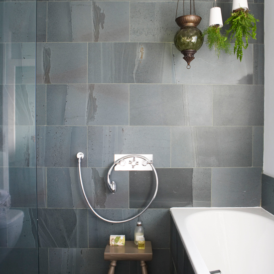 Bathroom with slate tiles | Wet room designs | housetohome.