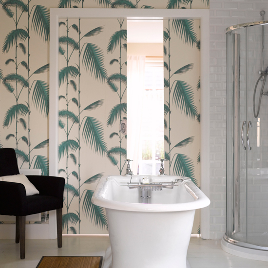 Tranquil fern print wallpaper  Bathroom wallpapers  housetohome.co.uk