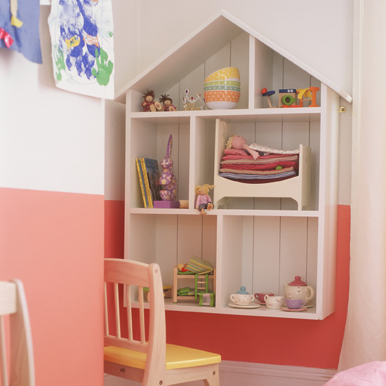 Make storage fun | Dolls house-shaped shelves | Children's room storage ideas | Funky children's storage ideas | PHOTO GALLERY