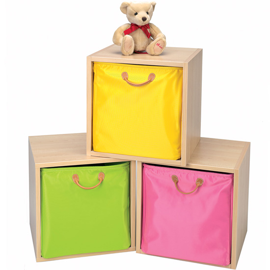Go bright with colour | Colourful wood and canvas boxes | Children's room storage ideas | Funky children's storage ideas | PHOTO GALLERY