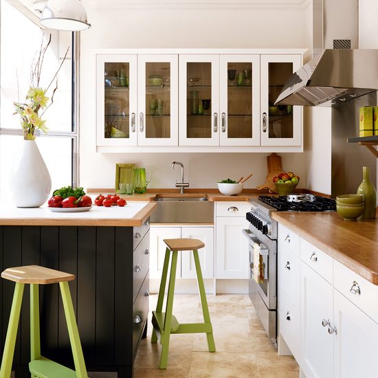 Two-shade painted kitchen | mixed finish kitchens | kitchen ideas | kitchens | kitchen decorating | kitchen decorating ideas | housetohome