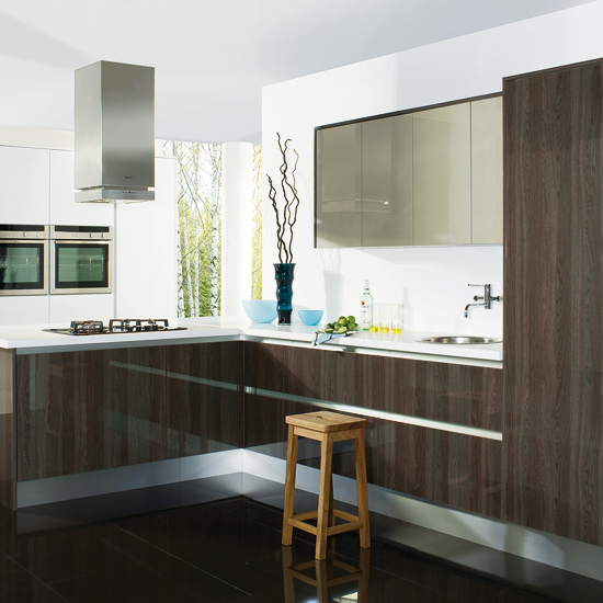 Black oak and polished metal kitchen | mixed finish kitchens | kitchen ideas | kitchens | kitchen decorating | kitchen decorating ideas | housetohome