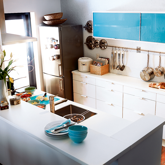 Glass and white gloss kitchen | mixed finish kitchens | kitchen ideas | kitchens | kitchen decorating | kitchen decorating ideas | housetohome