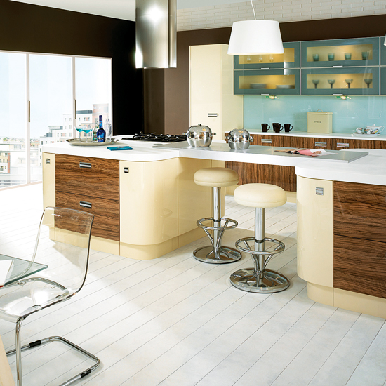 Vanilla gloss and olive wood kitchen | mixed finish kitchens | kitchen ideas | kitchens | kitchen decorating | kitchen decorating ideas | housetohome
