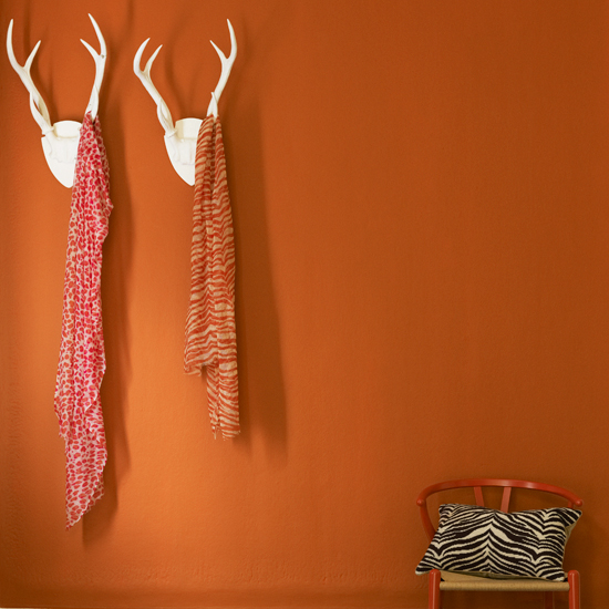Orange hallway with animal accents | Weird and wonderful hallways | Hallway decorating ideas | PHOTO GALLERY