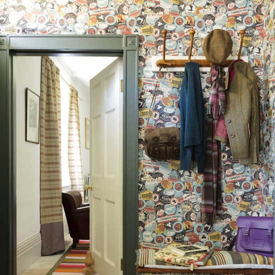Retro sticker wallpaper | Weird and wonderful hallways | Hallway decorating ideas | PHOTO GALLERY