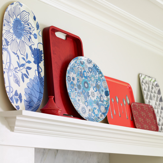 Colourful trays on display Colourful trays on display | Colourful kitchen furniture and accessories | Kitchen ideas | Kitchen furniture | Kitchen accessories | PHOTO GALLERY | Homes & Gardens on Housetohome