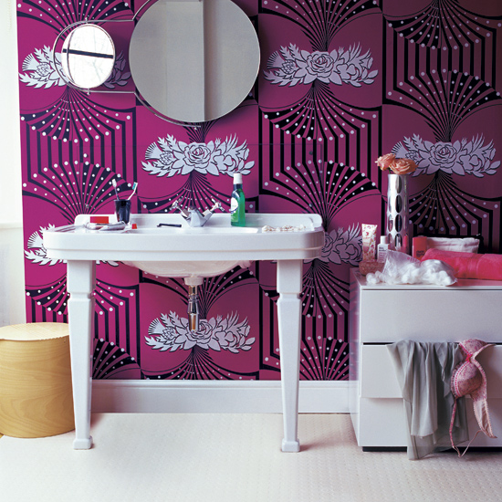 Opt for a striking bathroom wallpaper Opt for a striking bathroom wallpaper | Add colour to your bathroom | Easy bathroom ideas | Bathroom | PHOTO GALLERY | Housetohome