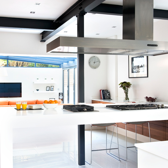 Open-plan graphic monochrome kitchen | Black and white kitchens - 10 of the best | Kitchen design ideas | PHOTO GALLERY | Beautiful Kitchens