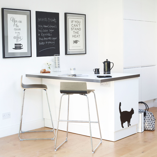 Monochrome wall art and artwork | Black and white kitchens - 10 of the best | Kitchen design ideas | PHOTO GALLERY | Ideal Home