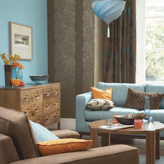 Bold blue-and-orange living room decorating with contrasting colours | complementary colours | colour schemes | PHOTO GALLERY | Housetohome