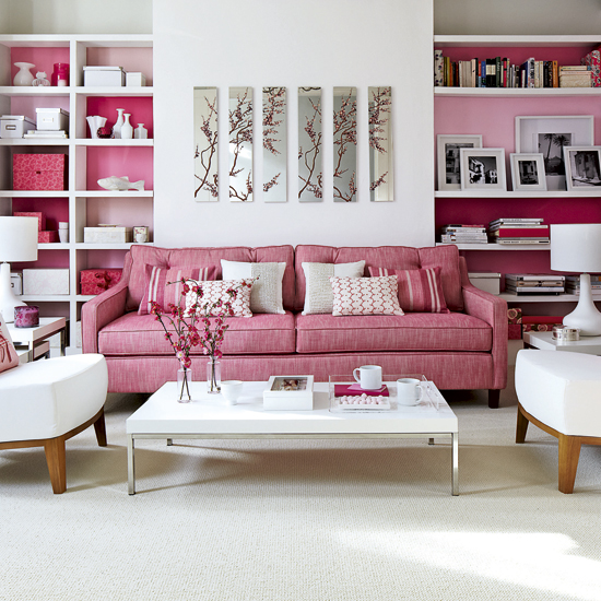 Tonal pink living room Pink living room | tone-on-tone decorating | tonal schemes | PHOTO GALLERY | Housetohome