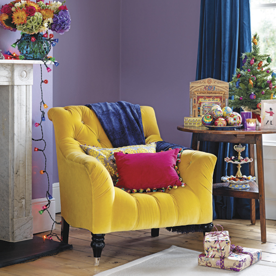 Vibrant purple and yellow living room decorating with contrasting colours | complementary colours | colour schemes | PHOTO GALLERY | Housetohome
