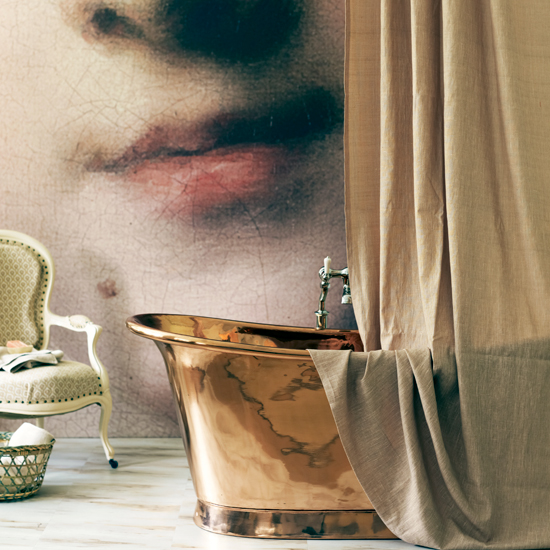 Statement bathroom with wall mural | colourful bathroom ideas | bathroom ideas | PHOTO GALLERY | Housetohome.co.uk