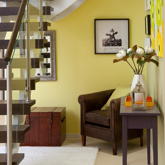 Yellow hallway | Eco-friendly Scandinavian house tour | Ideal Home Show 2011 | Decorating with colour | PHOTO GALLERY | Housetohome