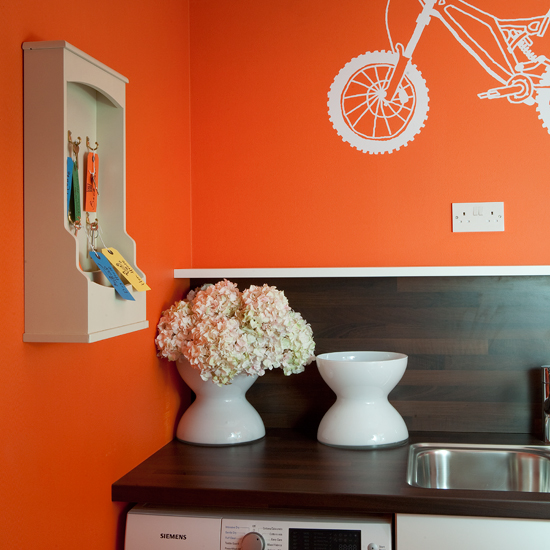 Tangerine utility room | Eco-friendly Scandinavian house tour | Ideal Home Show 2011 | Decorating with colour | PHOTO GALLERY | Housetohome
