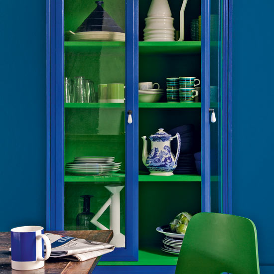Blue-and-green display unit | Break the colour rules | decorating with colour | decorating tips | PHOTO GALLERY | Housetohome