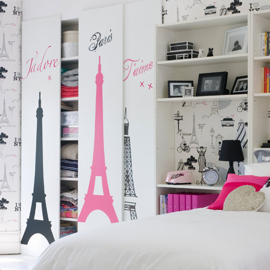 Stencilled sliding wardrobe doors | sliding door ideas | decorating details | PHOTO GALLERY | Housetohome