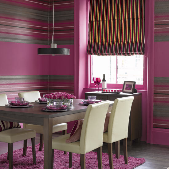 pink striped room