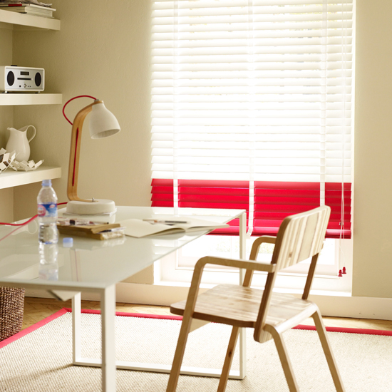 Neutral office with feature blind | Adding colour to a home office | Decorating with colour | PHOTO GALLERY | Housetohome