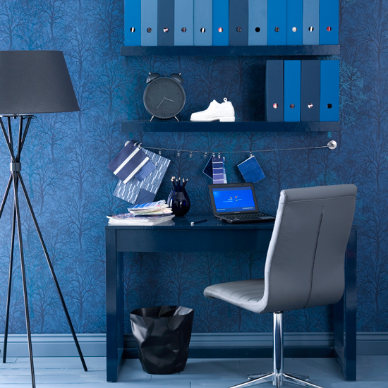 Indigo office | Adding colour to a home office | Decorating with colour | PHOTO GALLERY | Housetohome