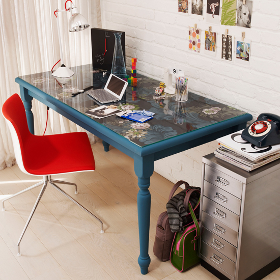 Painted blue desk | Adding colour to a home office | Decorating with colour | PHOTO GALLERY | Housetohome