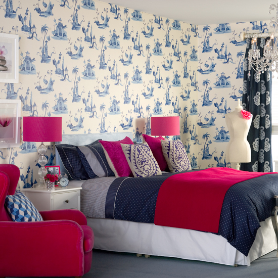Glamorous bedroom | Take a tour around a colourful house | Ideal Home Show 2011 | Decorating with colour | Housetohome