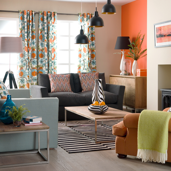 Retro living room | Take a tour around a colourful house | Ideal Home Show 2011 | Decorating with colour | Housetohome