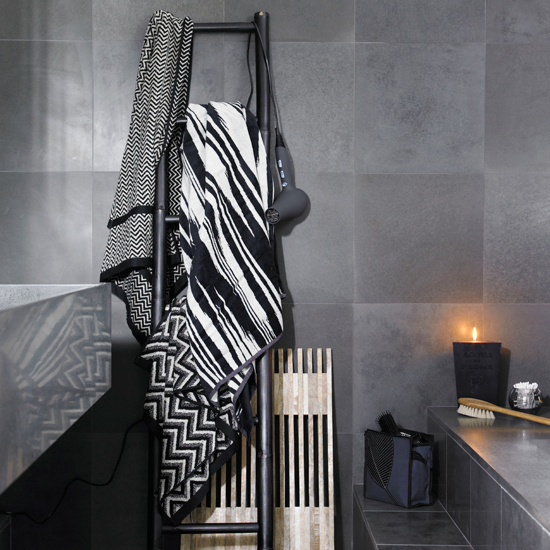 Masculine bathroom Pale bathroom with Moroccan-style cabinet | black and white bathroom | monochrome bathroom ideas | bathroom decorating inspiration | housetohome