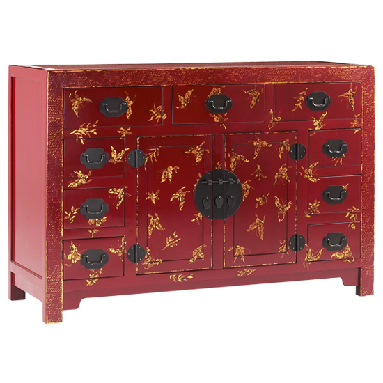 Chinoiserie Red Buffet sideboard from Supatra