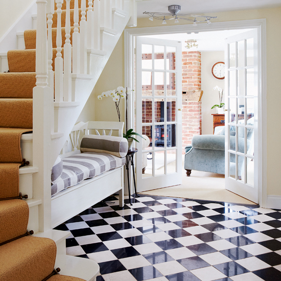 Black and white checks | flooring ideas for hallways | stylish hallway ideas | PHOTO GALLERY | housetohome