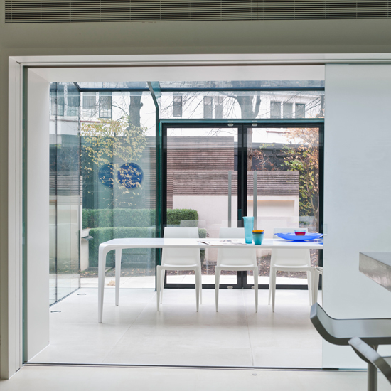 Open-plan conservatory dining room