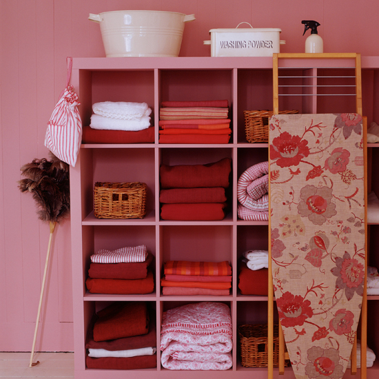 Pink laundry room Pink laundry room | country style utility rooms | utility room ideas | laundry room ideas | housetohome