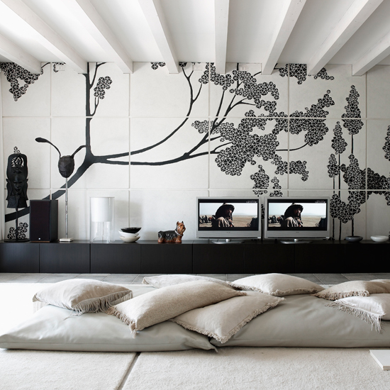 Living room | Slick attic apartment house tour