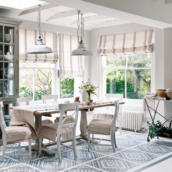 Dining room with stencilled floor Dining room with stencilled floor | Traditional dining room | Floor stencil | Image | Housetohome