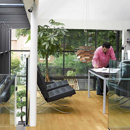 Home office | Open-plan glass extension | House tour | Modern decorating ideas | PHOTO GALLERY | Housetohome