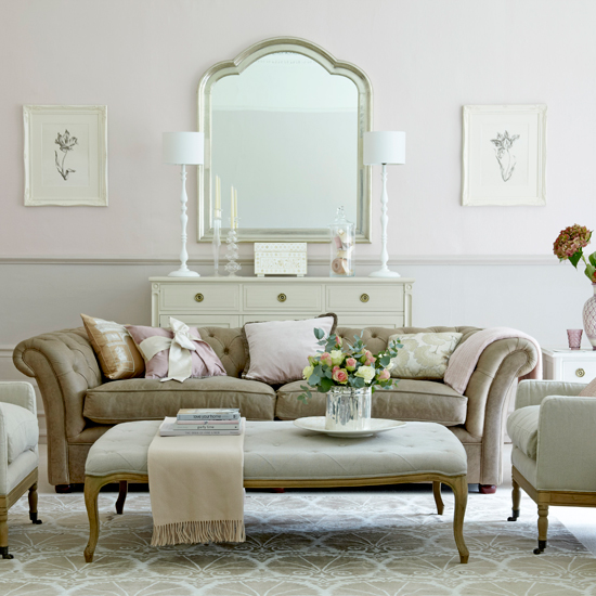 Nude-toned living room | Traditional living room | Classic sofa | Image | Housetohome